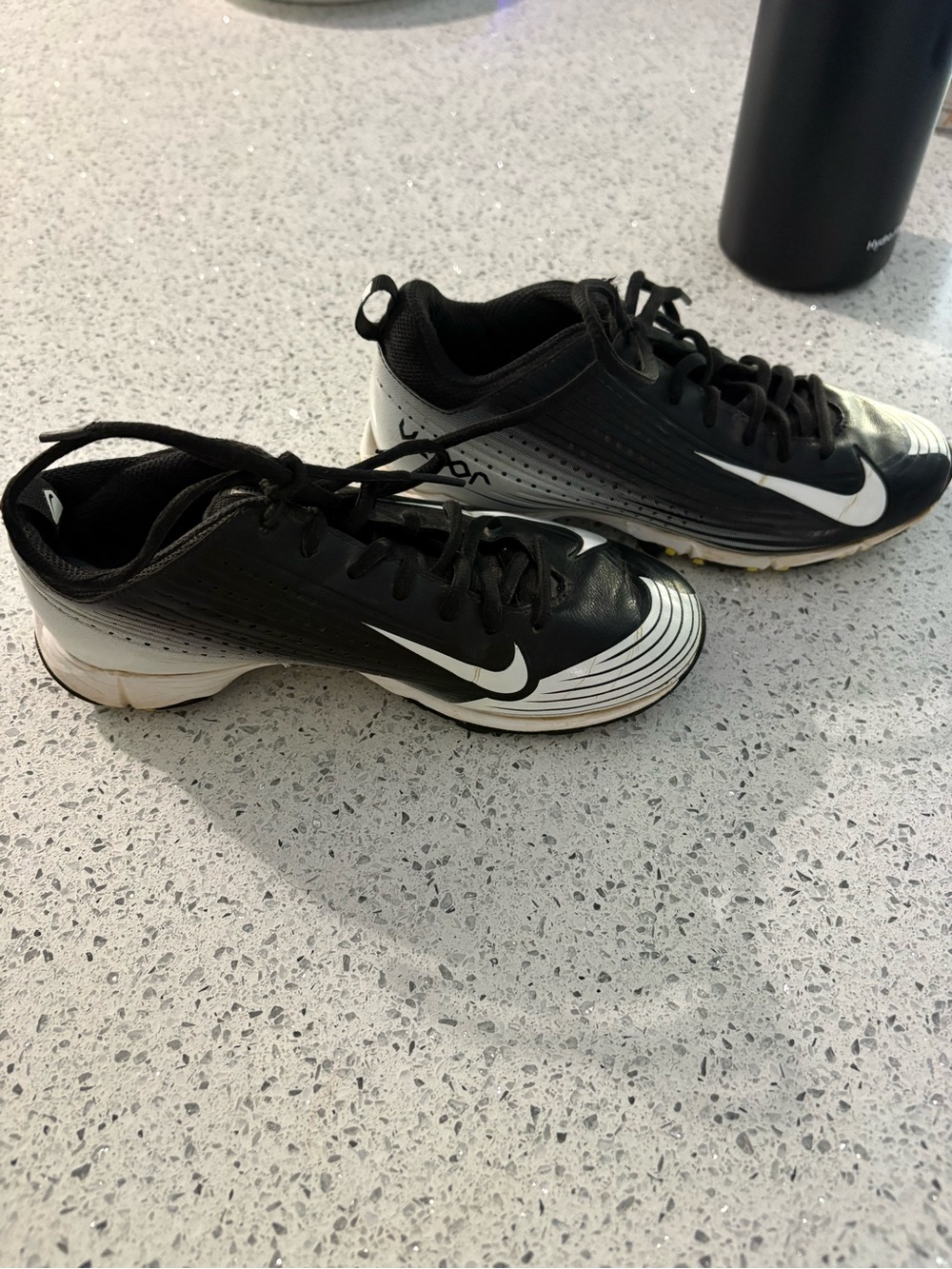 Nike Black and White Soccer Cleats with Swoosh